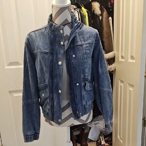 Denim Blue Womens Bomber Jacket